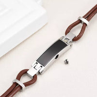 SALE- Leather Cremation Bracelet
