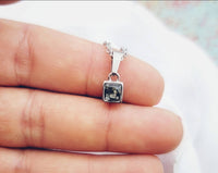 Tiny Square Cremation Ash Necklace