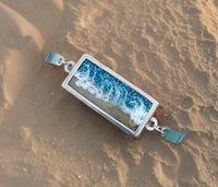 Beach Cremation Bar Bracelet Made with your loved one's actual ashes