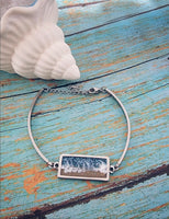 Beach Cremation Bar Bracelet Made with your loved one's actual ashes
