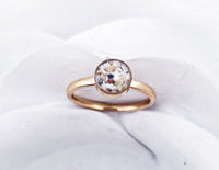 14k Rose Gold or Gold Plated Cremation Ring/6mm stone