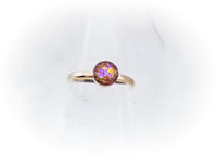 14k Rose Gold or Gold Plated Cremation Ring/6mm stone