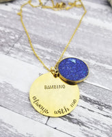 
              Personalized Gold Plated Cremation Necklace - Memorial Necklace made with ashes
            