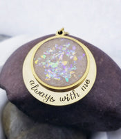 Gold Plated Cremation Necklace - Memorial Necklace made with ashes