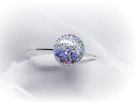 Sterling Silver 6mm Holographic Cremation Ring Made with Ashes