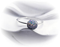 
              Sterling Silver 6mm Holographic Cremation Ring Made with Ashes
            