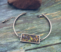 Bar Cremation Bracelet made with ashes