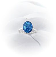 Sterling Silver Oval Rope Twisted Band Cremation Ring