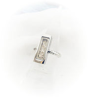 Rectangle Bar Cremation Ring - Locket Ring