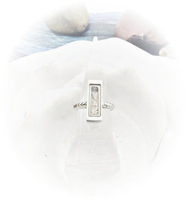 Rectangle Bar Cremation Ring - Locket Ring