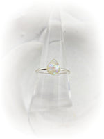 Sterling Silver Teardrop Cremation Rope Stacking Ring