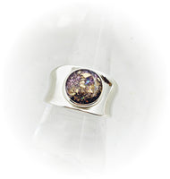 Wide Band Sterling Silver Cremation Ring 10mm