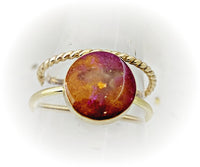 10mm Stone Cremation Ring Stacking Ring Set