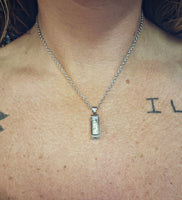 SALE- Rectangle Bar Cremation Necklace - Locket Necklace