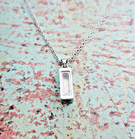 SALE- Rectangle Bar Cremation Necklace - Locket Necklace