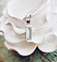 SALE- Rectangle Bar Cremation Necklace - Locket Necklace