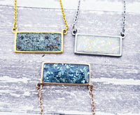 Cremation Bar Necklace Made with your loved one's actual ashes