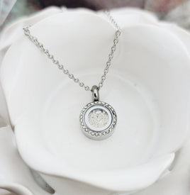 Cremation Necklace - Round Locket for Ashes