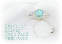 Sterling Silver 6mm Rope Cremation Ring