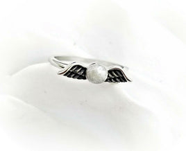 Angel Wing Cremation Ring 4mm Stainless Steel