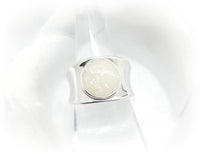 Wide Band Sterling Silver Cremation Ring 10mm