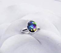 Actual Flower 8x10mm Oval Ring