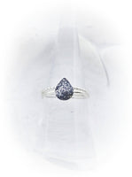 Sterling Silver Teardrop Cremation Rope Stacking Ring