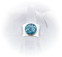 Wide Band Sterling Silver Cremation Ring 10mm