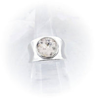 Wide Band Sterling Silver Cremation Ring 10mm