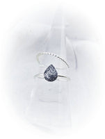Sterling Silver Teardrop Cremation Rope Stacking Ring