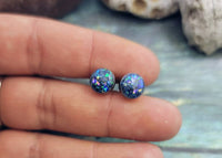 Cremation or Breast Milk Stud Earrings Made With Ashes