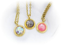 Gold Cremation Necklace Made with Ashes Infused