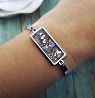 Bar Cremation Bracelet made with ashes