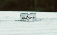 Love Arrow Hearts Toe Ring - Summer Jewelry - Summertime - Hypoallergenic - Non Tarnish - Adjustable - Hand Stamped - Custom made