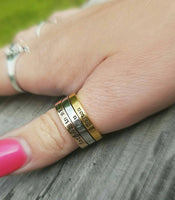 Stacking Personalized Ring - Wear alone or as a set! - Stainless Steel Hand stamped rings - Name Ring - Rose Gold, Gold, and Silver - Custom