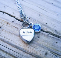 Blue Line Cremation Necklace - Tiny Urn Necklace - Custom Made Urn - Killed in the line of Duty - Police officer - Birthstone Urn