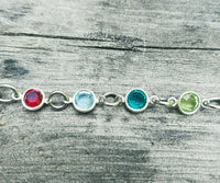 Swarovski Crystal Birthstone Bracelet With up to 13 birthstones Grandma's Grandchildren - Mom Bracelet - Mom Birthday Gift - Custom Made