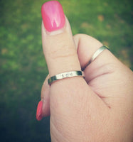Stacking Personalized Ring - Wear alone or as a set! - Stainless Steel Hand stamped rings - Name Ring - Rose Gold, Gold, and Silver - Custom