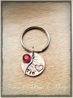 Pennies from Heaven * Hand Stamped Keychain * Choose your Year * Heart Stamp * Angel Wing * Memorial Jewelry* Keepsake Key chain