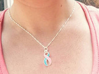 Pregnancy loss awareness Ribbon - Infant loss - Stillborn - Miscarriage memorial - Infertility - Memorial Necklace - Sterling silver