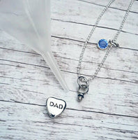 Cremation Necklace Dad - Angel Wings - Tiny Urn Necklace - Custom Made Urn necklace - Heart Necklace - Memorial Necklace - My Angel