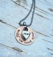 SALE - Cremation Necklace - Copper - Urn Necklace - Custom Made Urn necklace - Heart Necklace - Memorial Necklace - Until we meet again