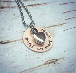 SALE - Cremation Necklace - Copper - Urn Necklace - Custom Made Urn necklace - Heart Necklace - Memorial Necklace - Until we meet again