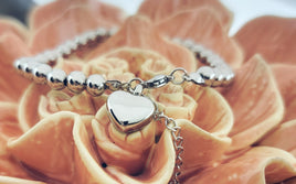 Heart Cremation Beaded Bracelet
