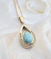 
              Turquoise Teardrop Urn Pendant Necklace
            