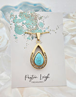 
              Turquoise Teardrop Urn Pendant Necklace
            