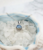 
              Tiny Beach Cremation Necklace Made with your loved one's actual ashes
            