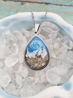 
              Teardrop Beach Cremation Necklace Made with your loved one's actual ashes
            