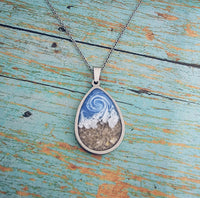 
              Teardrop Beach Cremation Necklace Made with your loved one's actual ashes
            