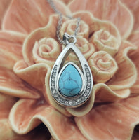 
              Turquoise Teardrop Urn Pendant Necklace
            